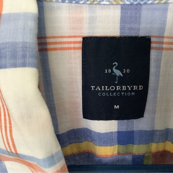 Tailorbyrd Collection Men’s Plaid Short Sleeve Button-up Shirt M 100% Cotton - Picture 4 of 5